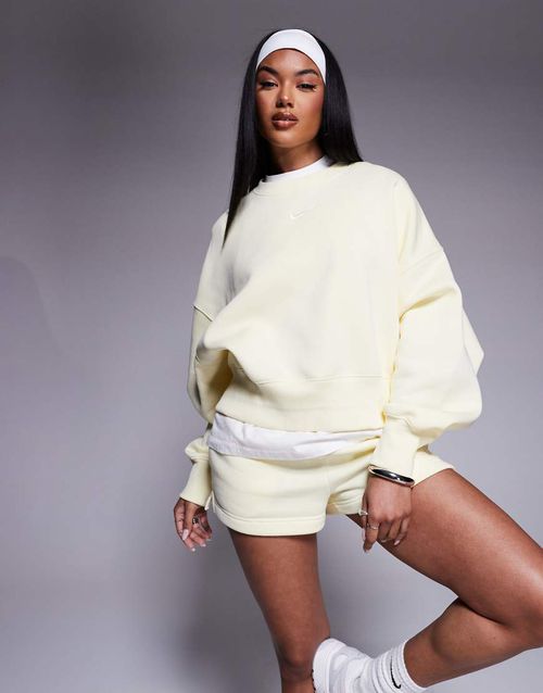 Phoenix Fleece oversized cropped sweatshirt in yellow