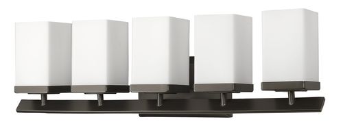 Oil Rubbed Bronze Five Light Vanity from the Burgundy Collection