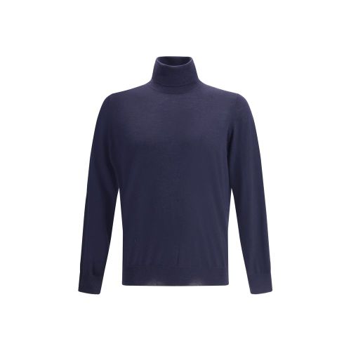 Wool Turtleneck Sweater — Navy