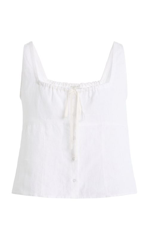 Relaxed Linen Tie Top - Moda Operandi