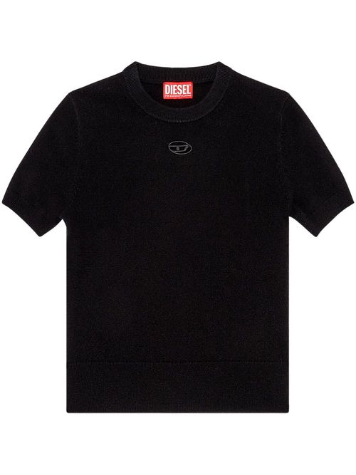 M-Arga logo-embroidered top - Black