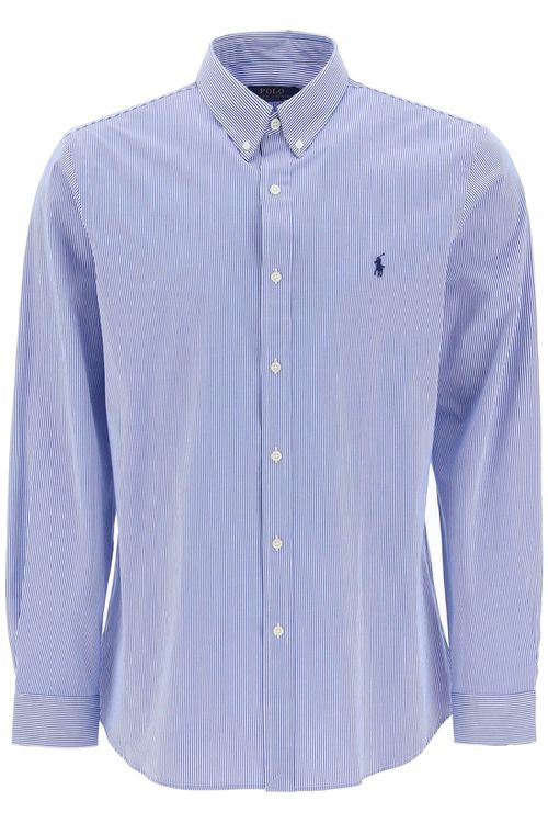 -Camicia In Popeline Stretch A Righe-Uomo