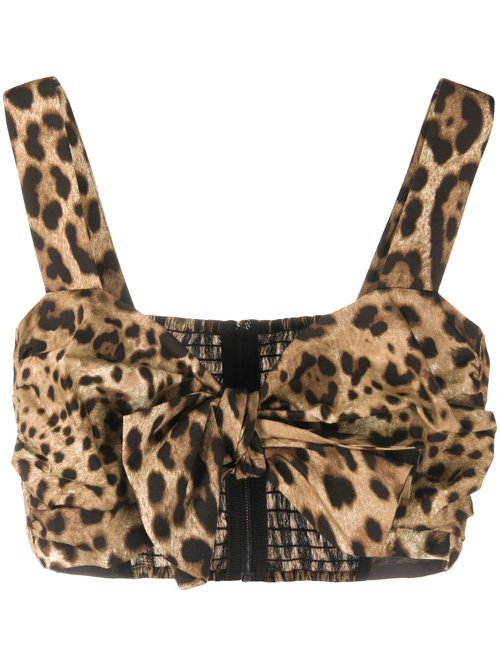 Leopard print crop top - Neutrals