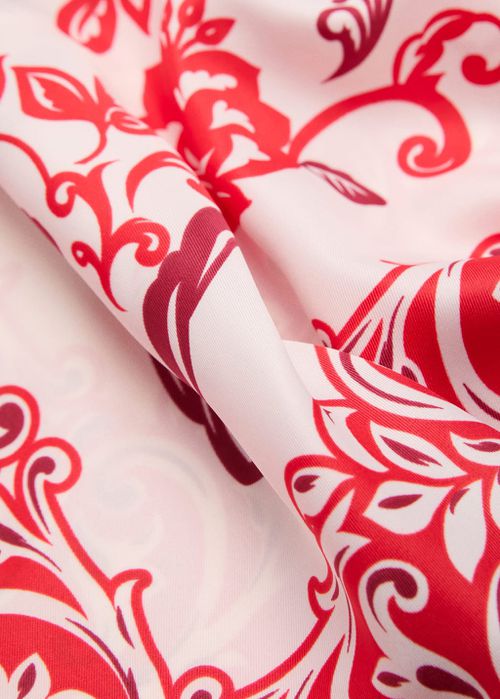 Flowers printed scarf red - Woman - One size - 