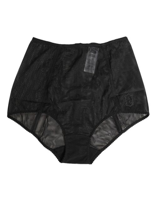 High-Waist Mesh Shapewear Bodysuit — Black