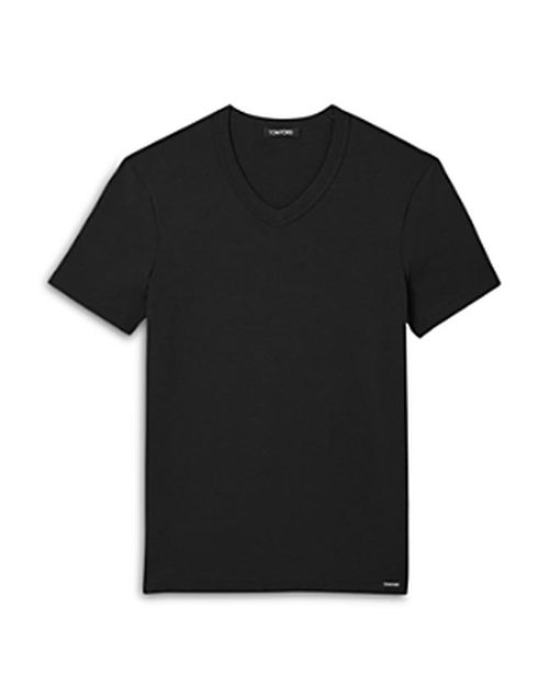 Cotton Blend V-Neck Tee