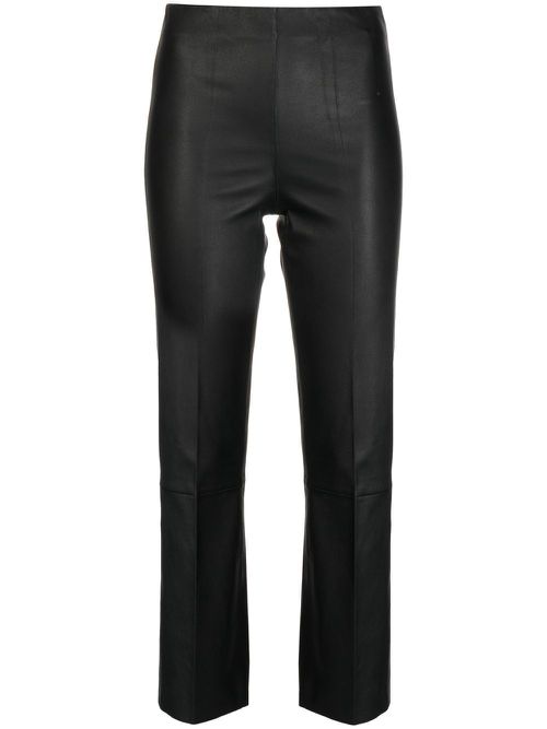 Florentina cropped leather trousers - Black