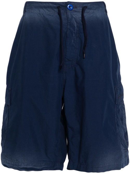 Logo-embroidered cargo shorts - Blue
