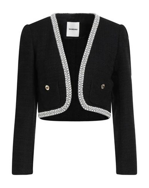 Woman Jacket Black Size 2 Cotton, Viscose, Acrylic, Polyamide
