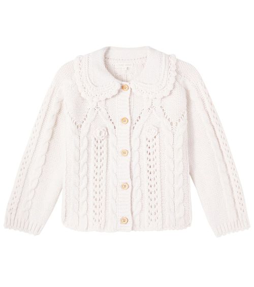 Khellana cable-knit floral cardigan
