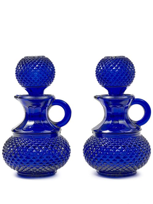 Galeano glass oil and vinegar set - Blue