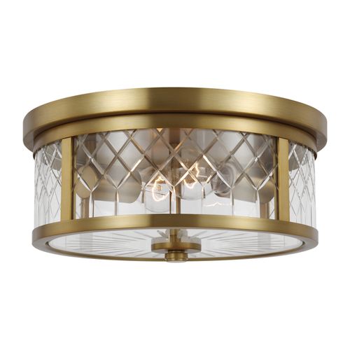 Alec 2-Light Ceiling Light in Burnished Brass by Alexa Hampton