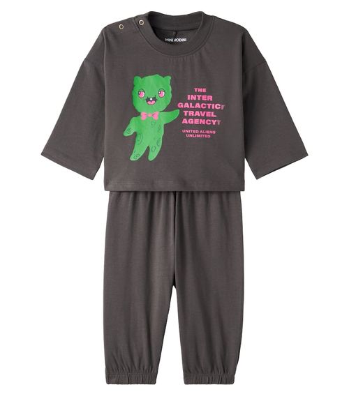 Alien cotton jersey top and sweatpants set