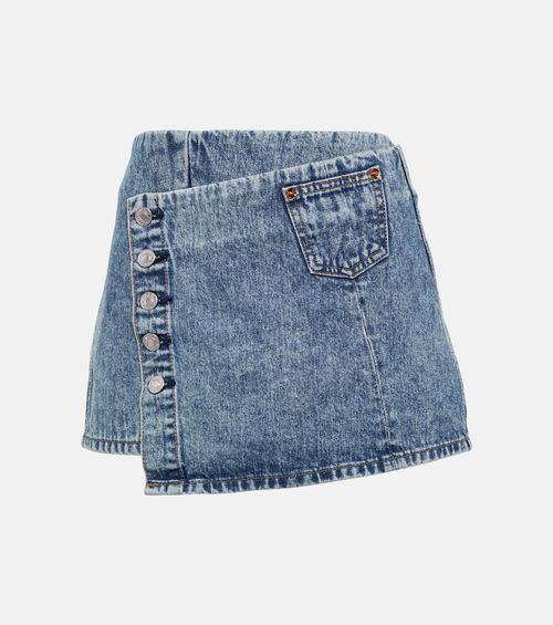 Denim wrap skirt