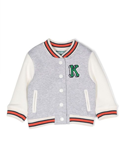 Logo-embroidered bomber jacket - Grey