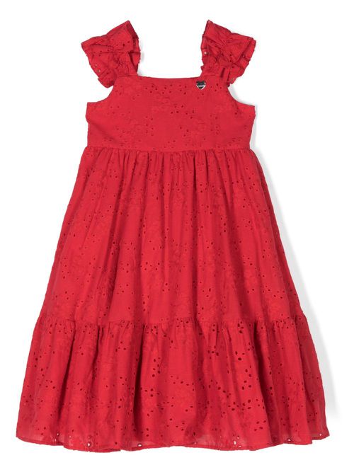 Broderie anglaise tiered cotton dress