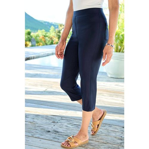 Cotton Traders Women's Super Stretchy Cropped Trousers in Navy