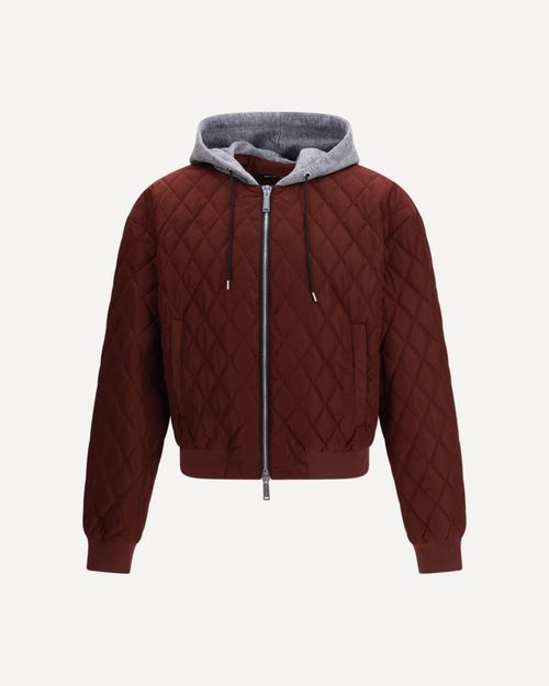 Quilted hooded Bomber Jacket Male 50