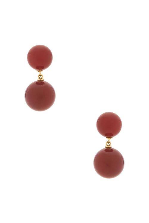 Lie Studio The Hannah Earrings in Red Carnelian Stone - Red. a