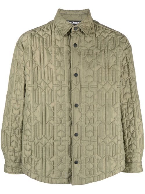Monogram quilted shirt jacket - Green