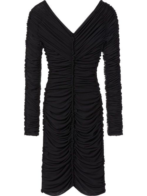 Ruched off-shoulder dress - Black