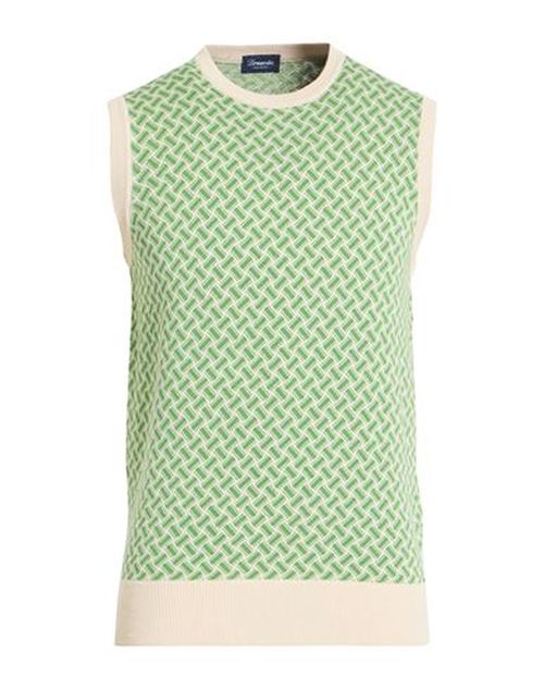 Man Sweater Light green Size 38 Cotton, Linen