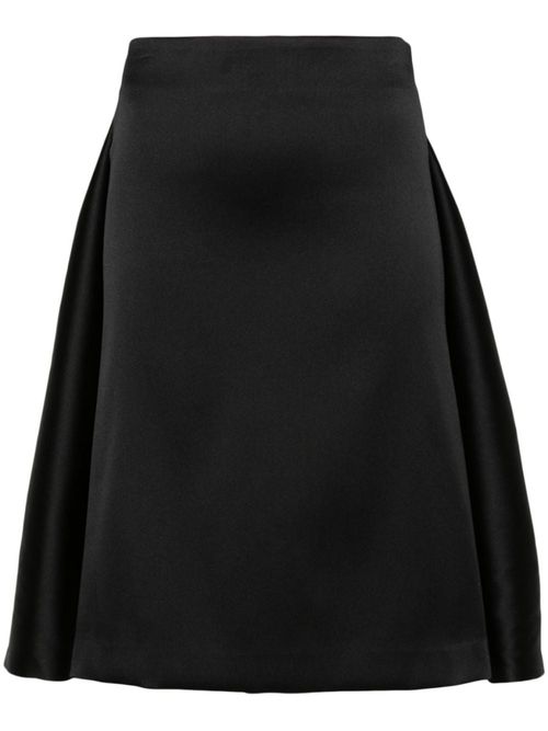 Black layered detail midi skirt