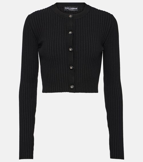 Ribbed-knit cropped cardigan