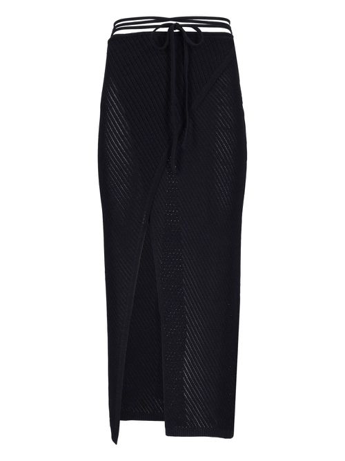 Laneus pointelle-knit maxi skirt - Black