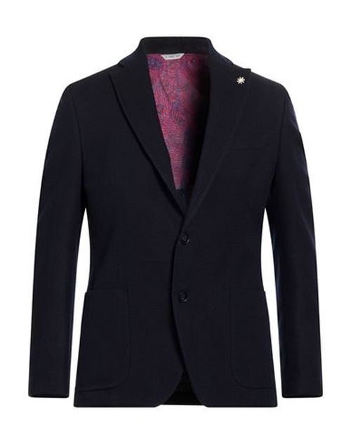 Man Blazer Navy Size 38 Virgin Wool, Cotton