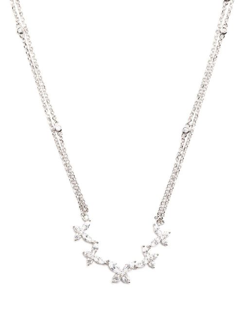 Butterfly pendant silver-plated necklace