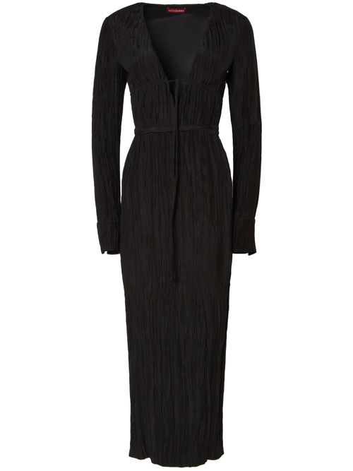 Carol crinkled midi dress - Black