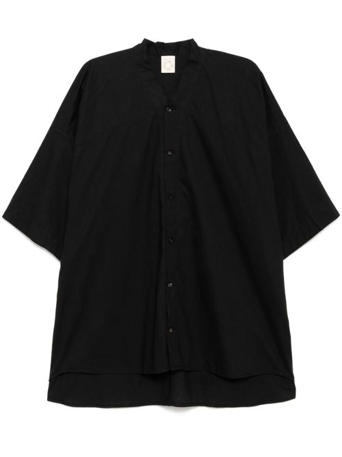 Collarless shirt - Black