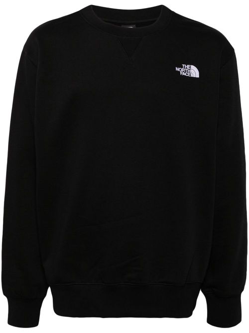 Logo-embroidered long-sleeved sweatshirt - Black