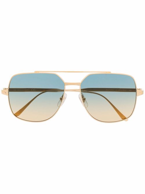 Pilot-frame gradient-lense sunglasses - Gold