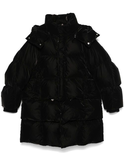 Detachable-hood coat - Black