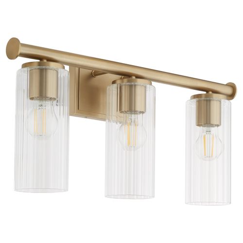 Aged Brass Three Light Vanity from the Juniper Collection