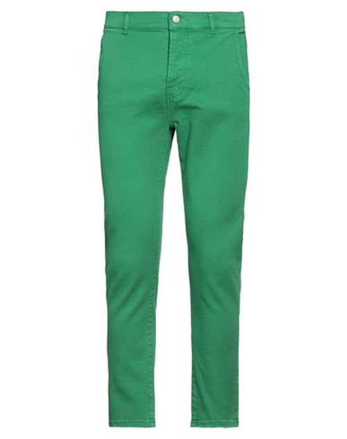 Man Pants Green Size 29 Cotton, Elastane
