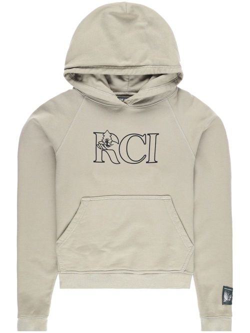 Vine-print cotton hoodie - Green