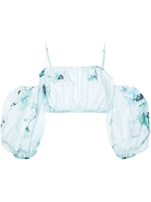 Lightburst floral-print top - Blue