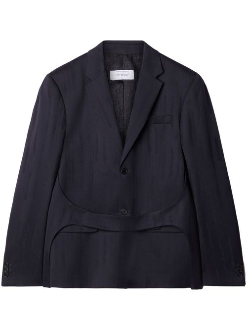 Shibori jacquard belted blazer - Black