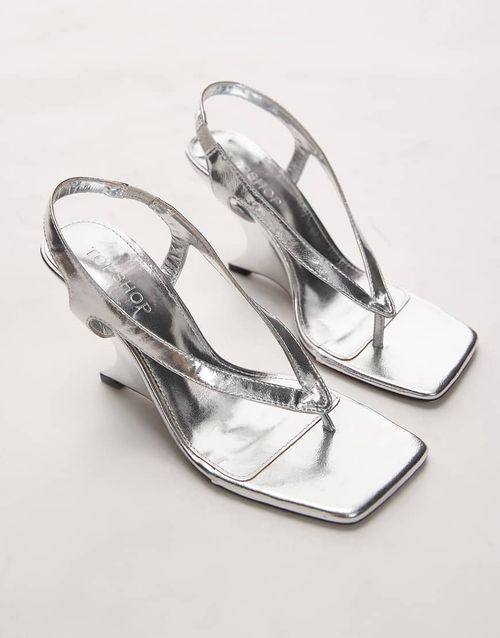 Indie wedge sandals in silver