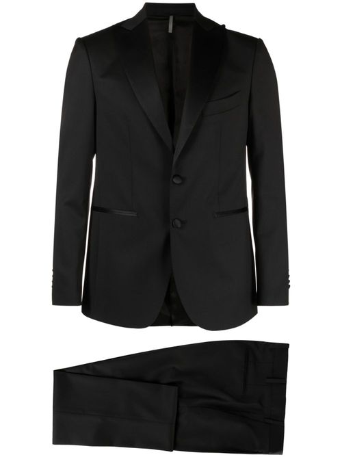 Peak-lapel single-breasted blazer - Black