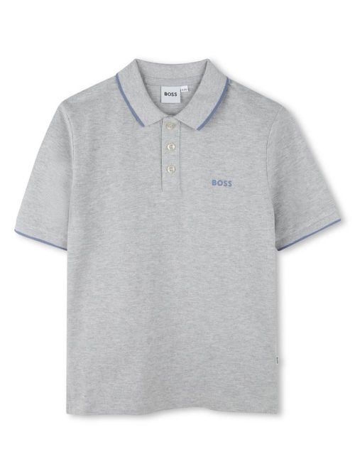 Logo-print cotton polo shirt - Grey