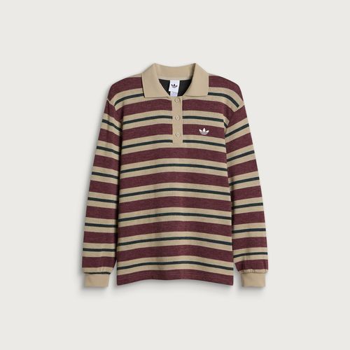 Women's Striped Polo Knit Jumper Shadow Red