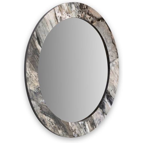 Jade Marble Effect Round Wall Mirror for Hallway or Bedroom | Roseland