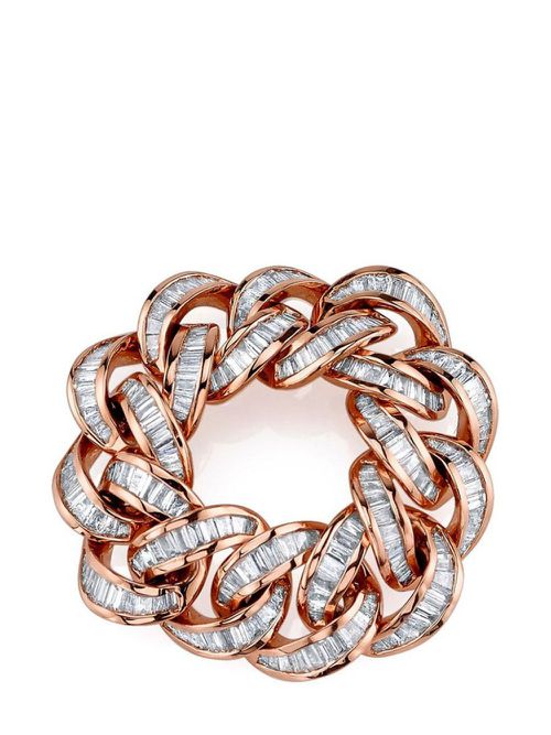 18kt white gold Essential Link diamond ring - Pink