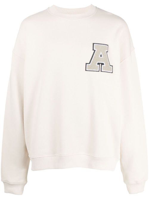 Logo-patch organic-cotton sweatshirt - Neutrals