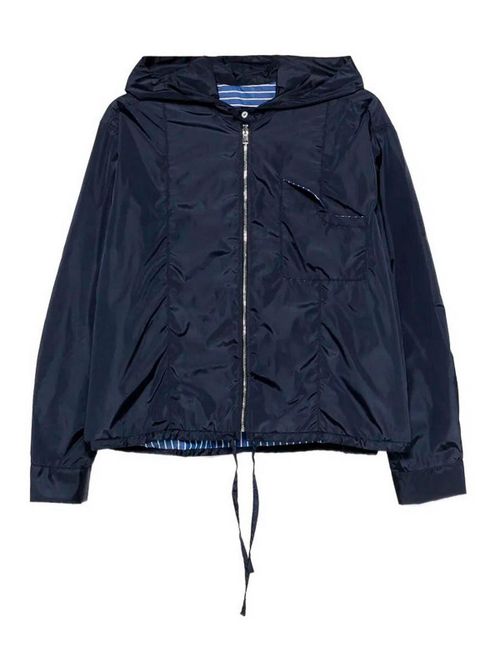 Short Nylon Reversible Jacket With Hood