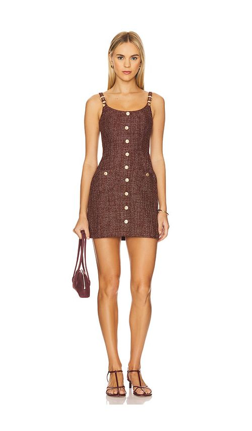 Amanda Uprichard x REVOLVE Finley Dress in Chocolate.  XS. Also in L, M